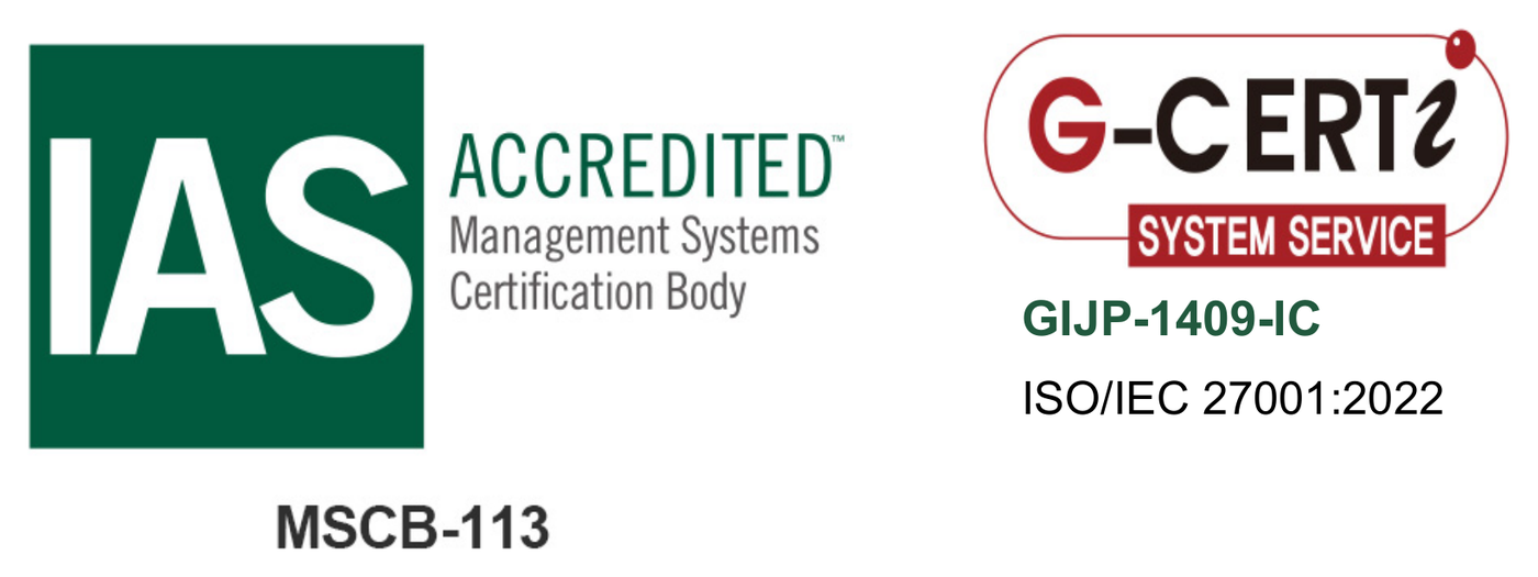 IAS認定 / G-CERTi ISO/IEC 27001:2022（GIJP-1409-IC）認証